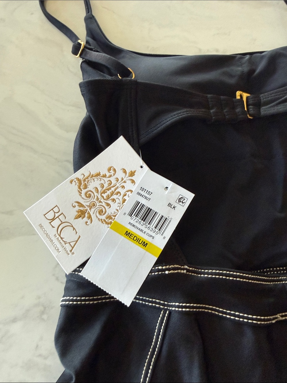 BECCA Black One-Piece Swimsuit with Contrast Topstitching - Picture 8 of 8
